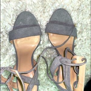 Lightly worn Grey Heels Lace Up
